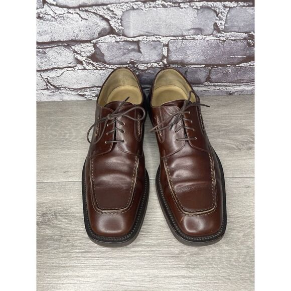 PRINCIPE Brown Leather Square Toe XL Light Oxfords Lace Shoes Men Sz 10D US/43EU main image 16